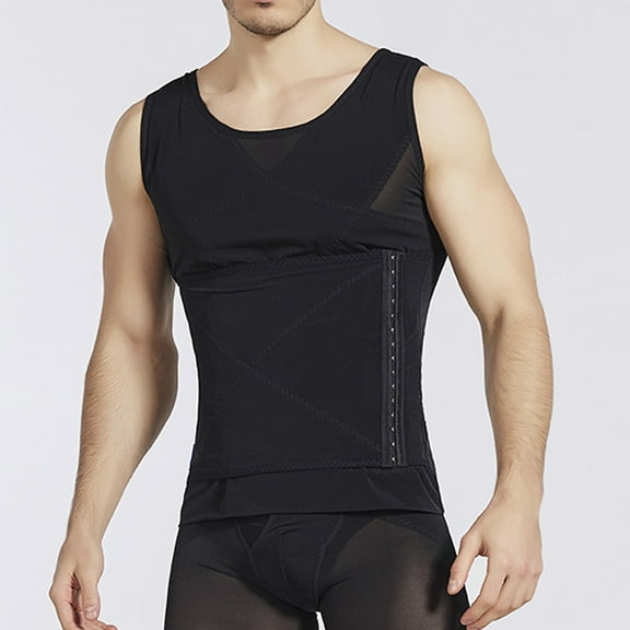 Wancir Mens Shapewear Tummy Control Slimming Body Shaper Compression Shirts for Men Undershirt Waist Trainer Tank Top