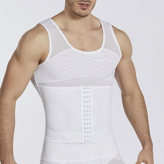 Wancir Mens Shapewear Tummy Control Slimming Body Shaper Compression Shirts for Men Undershirt Waist Trainer Tank Top