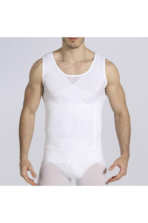 Wancir Mens Shapewear Tummy Control Slimming Body Shaper Compression Shirts for Men Undershirt Waist Trainer Tank Top