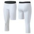 thumbnail image 1 of Wancir Mens Single Leg 3/4 Compression Capri Tights One Leg Unisex Sports Compression Pants Athletic Base Layer Leggings, 1 of 4