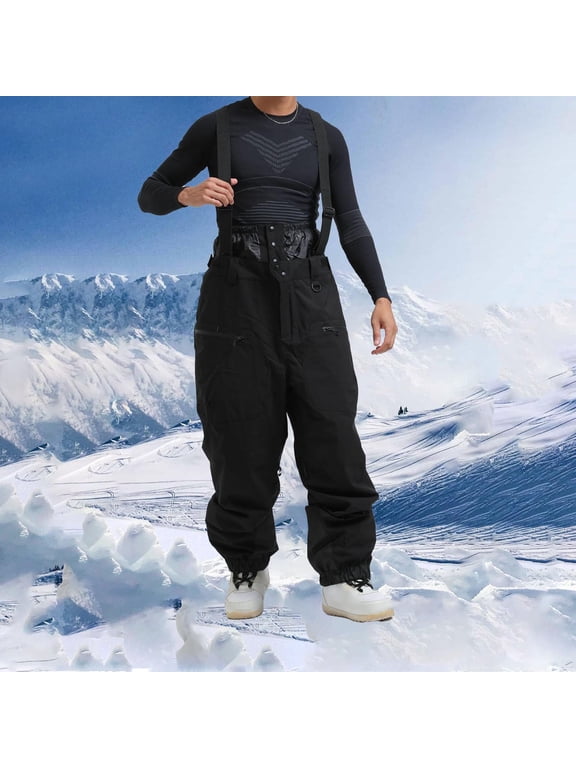 Wancir Mens Snowboard Bibs Overalls Insulated Baggy Ski Pants Waterproof Windproof for Snow Sports for Skiing Snowboarding