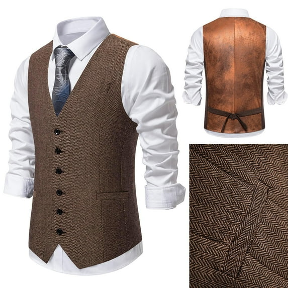 Wancir Mens Suit Vest Floral Victorian Vests Gothic Steampunk Formal Waistcoat Tuxedo Vests