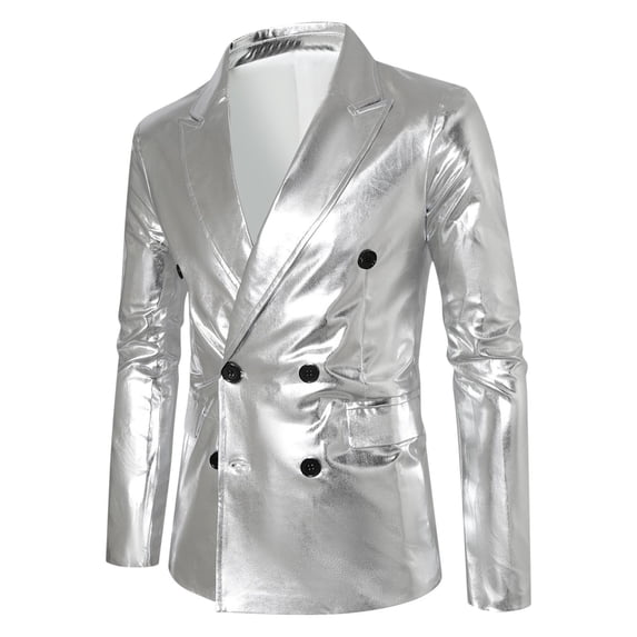 Wancir Mens Tuxedo Suit Jacket One Button Shawl Collar Elegant Blazer Men Slim Fit Party Wedding Prom Blazer
