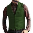 thumbnail image 1 of Wancir Mens V Neck Suit Vest Retro 5 Button Suede Leather Regular Fit Casual Waistcoat for Prom,Husband Gift,Daily Wear, 1 of 7