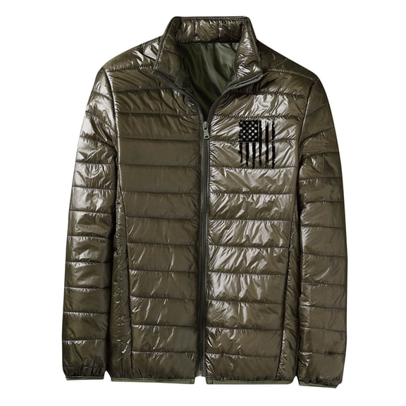Wancir Mens Winter Jacket with Hood Quilted Puffer Down Jacket Full Zip Warm Thick Coats Cold Weather Work Outerwear