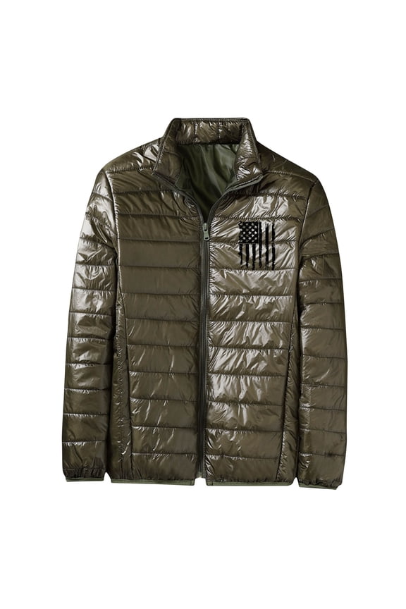 Wancir Mens Winter Jacket with Hood Quilted Puffer Down Jacket Full Zip Warm Thick Coats Cold Weather Work Outerwear