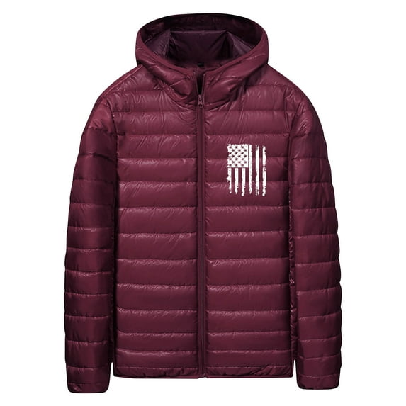 Wancir Mens Winter Jacket with Hood Quilted Puffer Down Jacket Full Zip Warm Thick Coats Cold Weather Work Outerwear