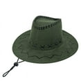 thumbnail image 1 of Wancir Mens Womens Cowboy Cowgirl Hat Whipstitched Felt Chin Strap, 1 of 3