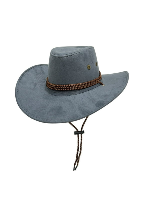 Wancir Mens Womens Cowboy Cowgirl Hat Whipstitched Felt Chin Strap