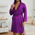 thumbnail image 1 of Wancir Mens Womens Dressing Gown Kimono Bathrobe SatinKimono Robes Sleepwear Nightwear Nightgown, 1 of 5