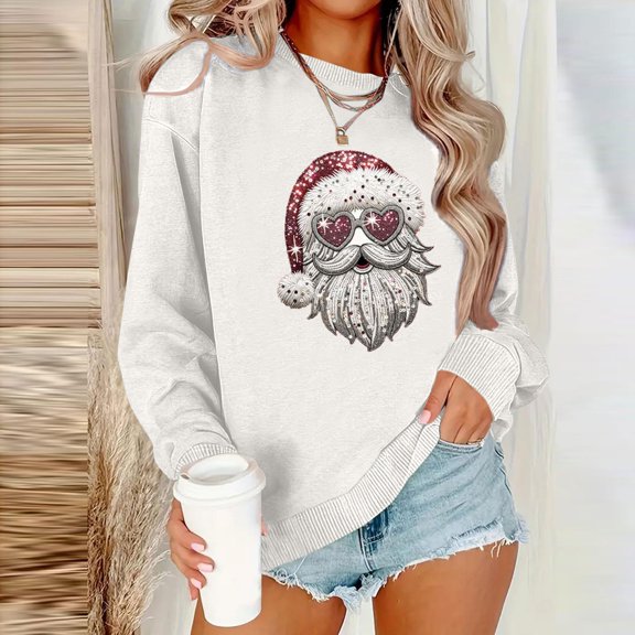 Wancir Merry Christmas Sweatshirt for Women Christmas Light Long Sleeve Shirt Xmas Holiday Crewneck Pullover Tops