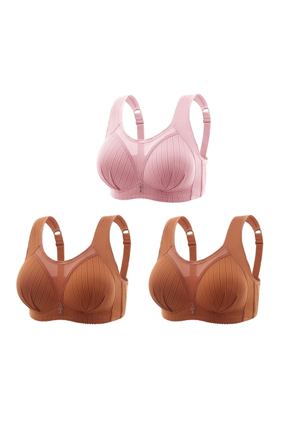 Minimizer Bras for Women Plus Size, Full Coverage T-Shirt Unlined Bra with Underwire & Wide Strap for Heavy Breast