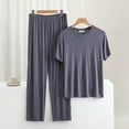 thumbnail image 1 of Wancir Modal Short Sleeve Pajama Set for Men Casual Comfy Crewneck Tops and Long Pant 2 Piece Sleepwear Loungewear Sets, 1 of 3
