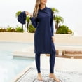 thumbnail image 1 of Wancir Modest Swimsuits for Women Muslim Swimwear Islamic Long Sleeve Swimsuit Hijab Pants Bathing Suit, 1 of 6