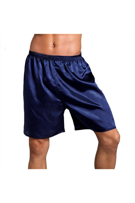 Wancir Mulberry Silk Shorts for Men, Silk Boxers Sleepwear, Relaxed Fitness Wear, Front Pockets, Elastic Waist