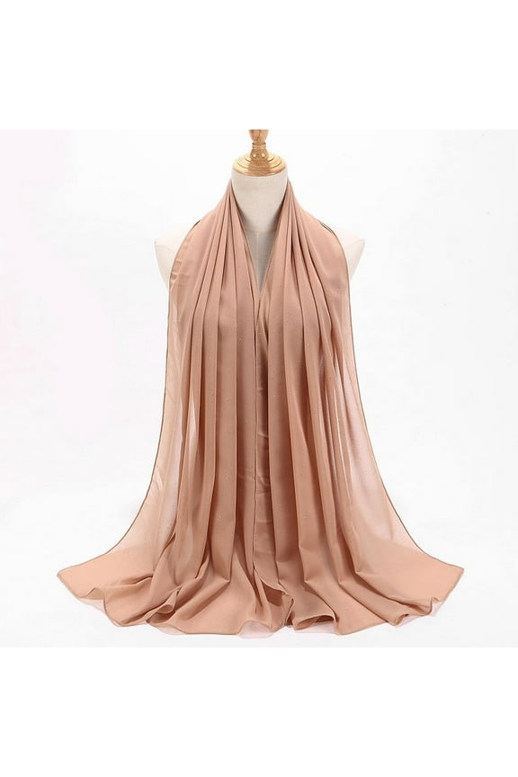 Wancir Muslim Wrinkles Pearl Chiffon Hijab Head Scarf Women Solid Bubble Wrap Shawls Long Hejab Shawls