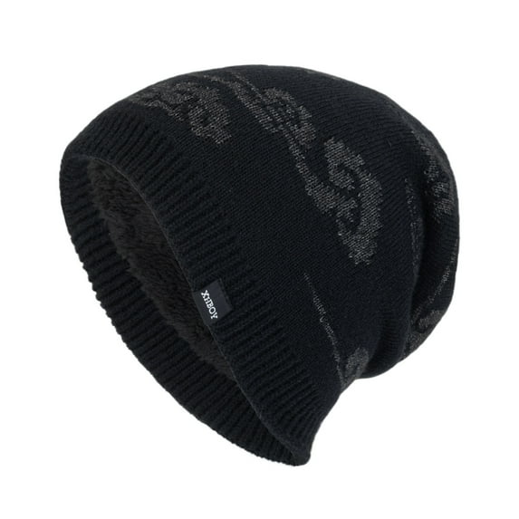 Wancir New Knitted Warm Hat Women Men Fleece Lined Thicken Beanie Hat Unisex Winter Outdoor Slouchy Skull Beanie Hat
