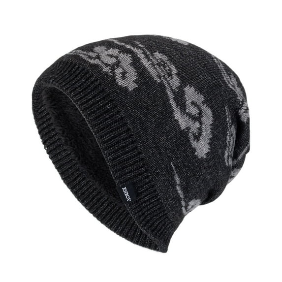 Wancir New Knitted Warm Hat Women Men Fleece Lined Thicken Beanie Hat Unisex Winter Outdoor Slouchy Skull Beanie Hat