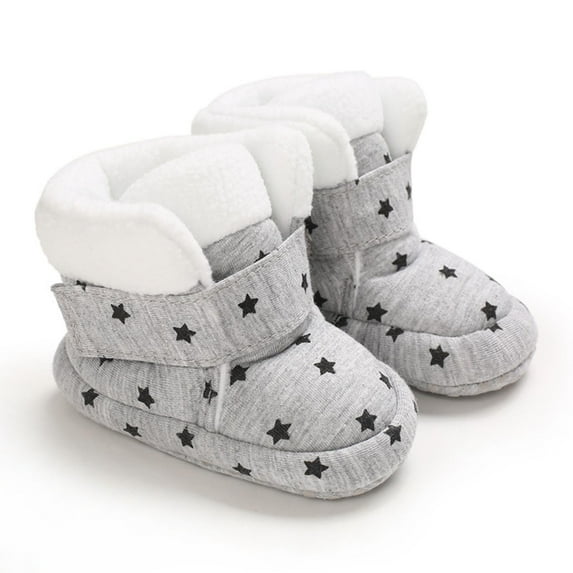 Wancir Newborn Baby Boys Girls Booties Stay On Socks Non Skid Soft Sole Infant Toddler Warm Winter House Slipper Crib Shoes 0-18 Months