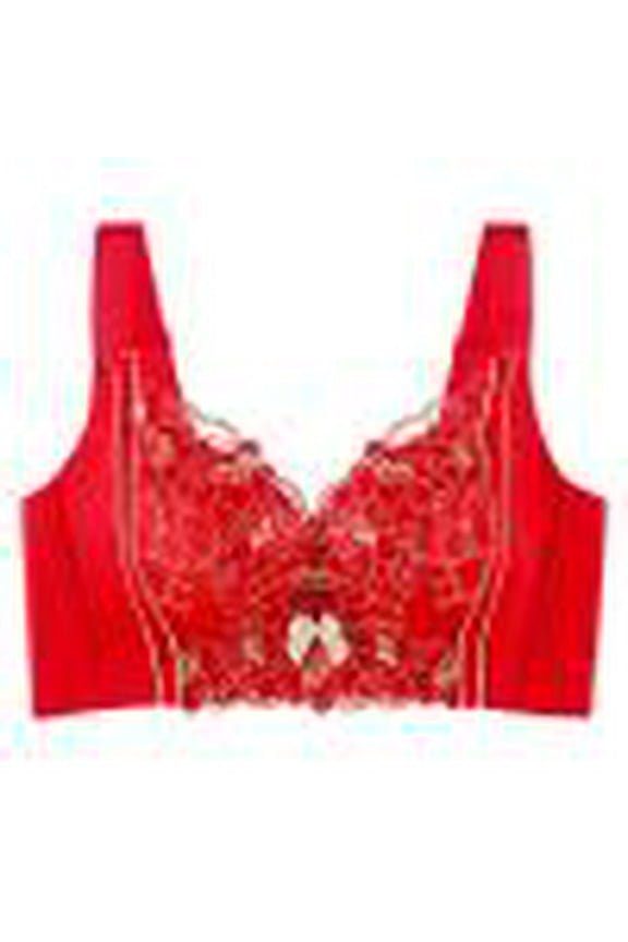 Wancir No-WireWireless Bras for Women Full Coverage Supportive Lightly Lined Cup Lace Bra