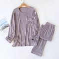 thumbnail image 1 of Wancir Pajamas for men 2 Piece Lounge Set Long Sleeve Sleepwear Comfy Fuzzy Pjs Crew Neck Nightwear, 1 of 5