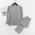 thumbnail image 1 of Wancir Pajamas for men 2 Piece Lounge Set Long Sleeve Sleepwear Comfy Fuzzy Pjs Crew Neck Nightwear, 1 of 8