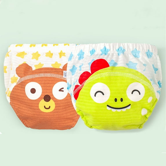 Wancir Potty Training Underwear - 2 Pack, 100% Cotton Absorbent Unisex Toddler Pee Pants for Boys Girls