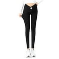 thumbnail image 1 of Wancir Pregnant Women Warm Leggings,Fleece Lined Leggings Winter Warm High Waisted Thermal Tight Thick Tummy Control Yoga Pants, 1 of 4