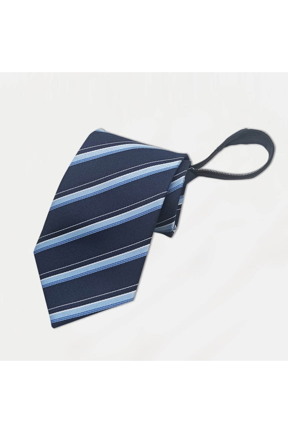 Wancir Pretied Men's Wedding Business Necktie Striped Adjustable Formal Zipper Neck Tie