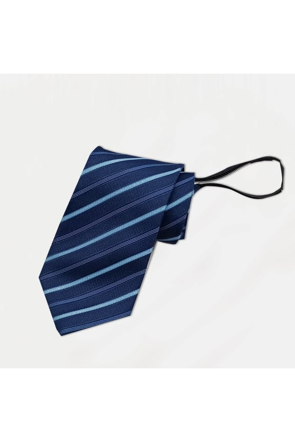 Wancir Pretied Men's Wedding Business Necktie Striped Adjustable Formal Zipper Neck Tie