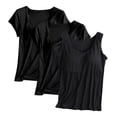 thumbnail image 1 of Wancir Racerback Tank Tops for Women with Shelf Bra Cotton Wide Strap Camisole Yoga Cami Shirts 3 Pack, 1 of 2