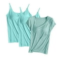 thumbnail image 1 of Wancir Racerback Tank Tops for Women with Shelf Bra Cotton Wide Strap Camisole Yoga Cami Shirts 3 Pack, 1 of 2