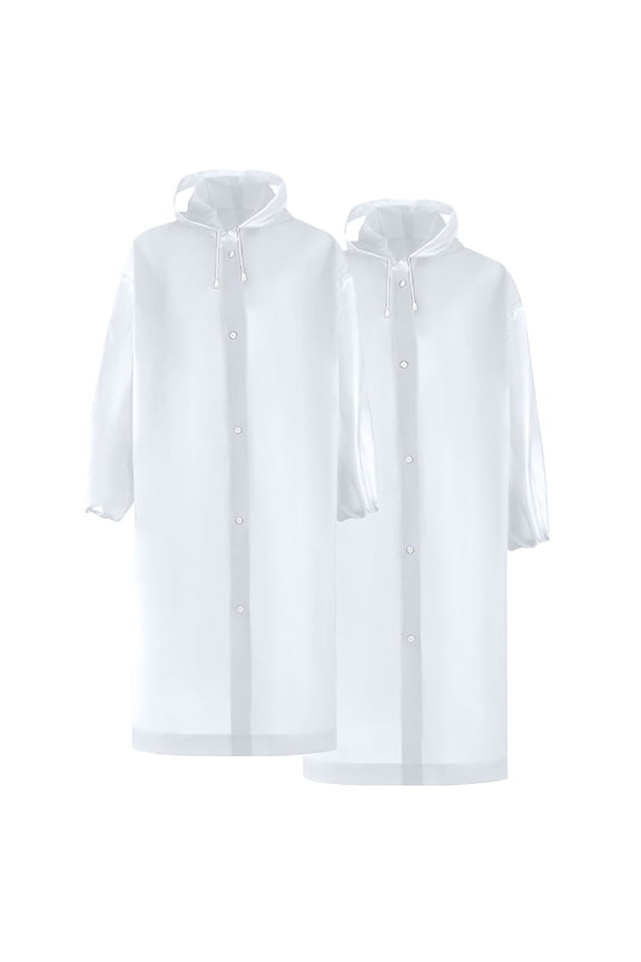 Wancir Rain Ponchos for Adults Reusable Raincoats Survival Heavy Duty Military Impermeable 2 Packs Rain Coat