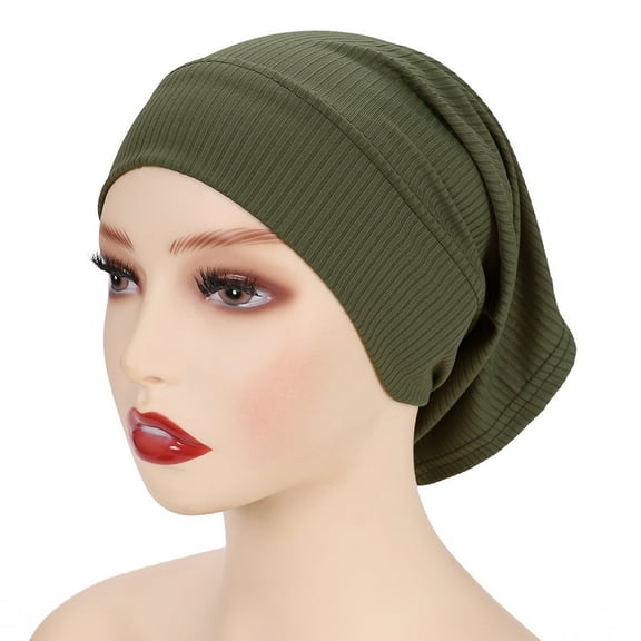 Wancir Ribbed Inner Cap Hijab for Women Muslim Underscarf Hat Bonnet Islamic Stretch Tube Cap Turban Headband