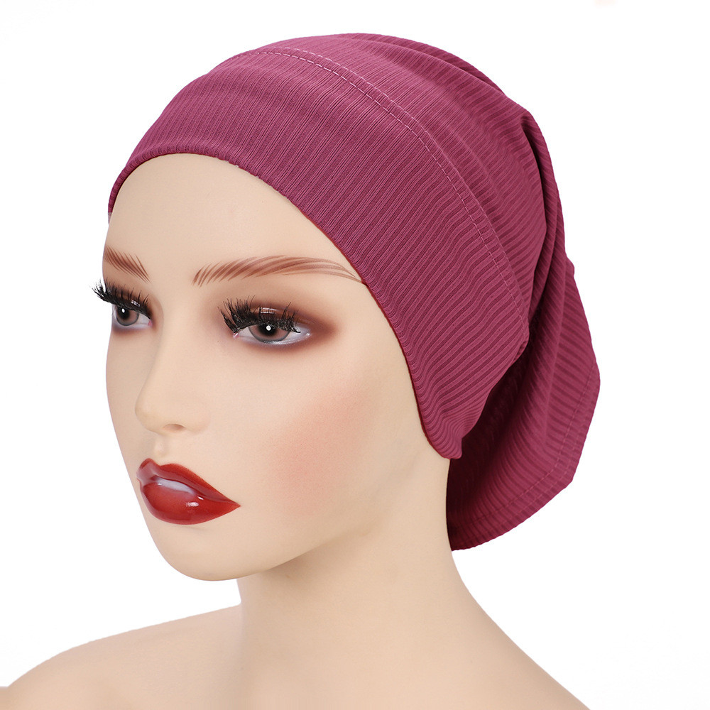 Women's Stretch Inner Hijab Cap – Underscarf Bonnet – Soft Polyester, One Size, Black