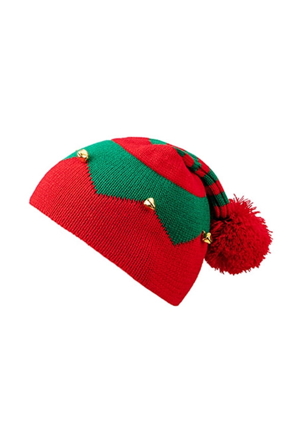 Wancir Santa Hats Adult Christmas Winter Knitted Crochet Beanie Hats with Pom Pom Elf Hat Holiday Knit Hat