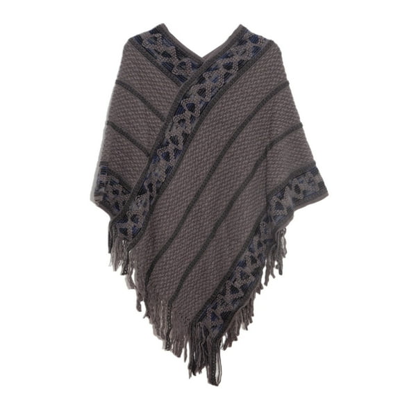Wancir Shawl Wraps Gifts for Women,Warm Poncho Sweater,Tassels Open Front capes, Travel Christmas Gifts for Winter Fall
