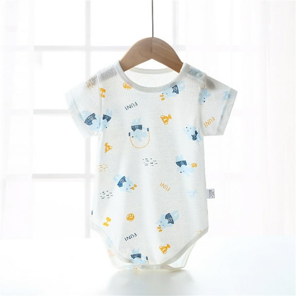 Wancir Soft Thin Short Sleeve Bodysuit for Baby Infant Cute Flower Printed Romper Casual Summer Jumpsuit Newborn Onesie