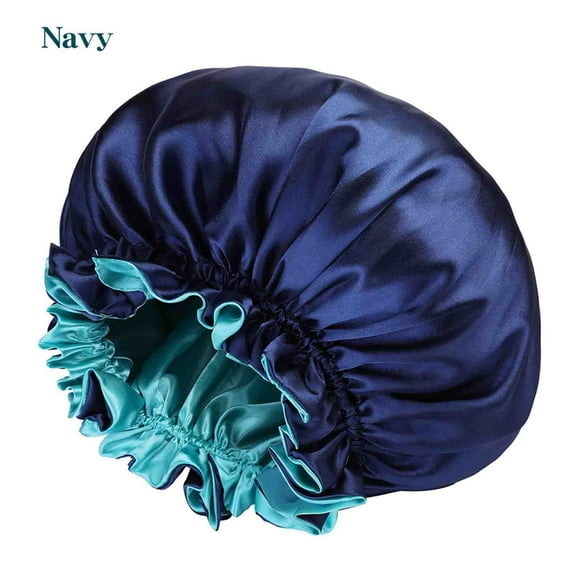 Wancir Solid Color Silky Satin Bonnet Cap,Bonnets for Women,Silky Bonnet for Curly Hair,Women Hair Wrap for Sleeping,Double Layers