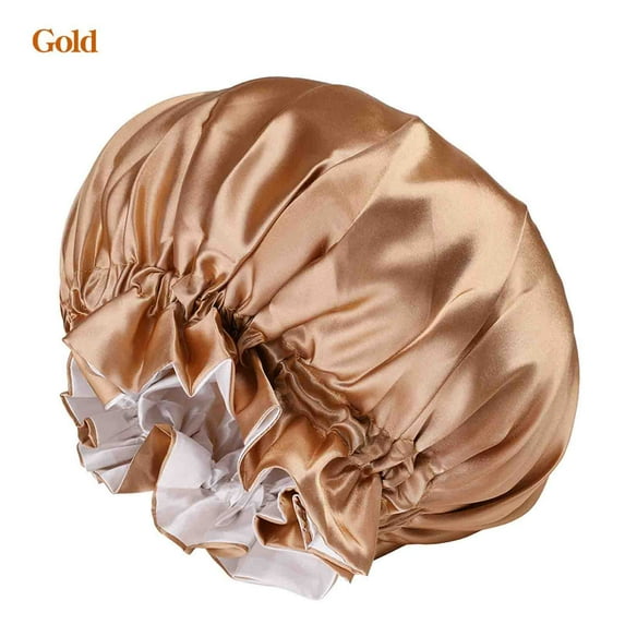 Wancir Solid Color Silky Satin Bonnet Cap,Bonnets for Women,Silky Bonnet for Curly Hair,Women Hair Wrap for Sleeping,Double Layers