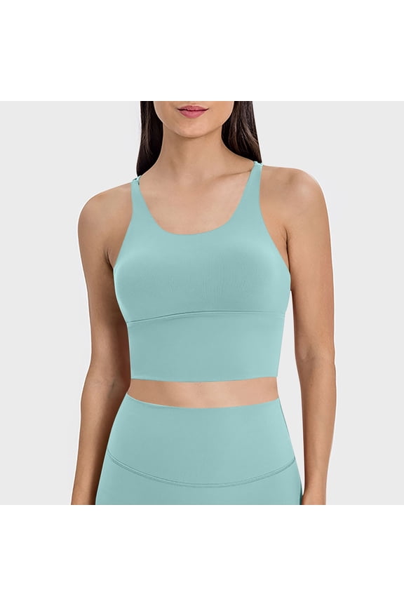 Wancir Sports Bra for Women | Medium Support Compression Padded Workout Bras Longline Shelf Bra