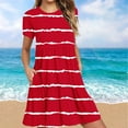 thumbnail image 1 of Wancir Summer Dresses for Women 2024 Beach Floral Sundress Short Sleeve Pockets Casual Tshirt Dress, 1 of 6