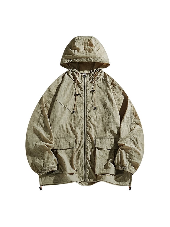 Wancir Summer Skin Coat Sun Protection Clothing Thin Jacket Men Hooded Sunscreen Outerwear
