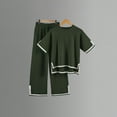 thumbnail image 1 of Wancir Sweater Sets Women 2 Piece Lounge Sets Short Sleeve Knit Pullover Tops Wide Leg Pants, 1 of 5