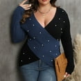 thumbnail image 1 of Wancir Sweaters for Women Sleeve Sexy Deep V Neck Casual Knit Striped Pullover Sweater, 1 of 5