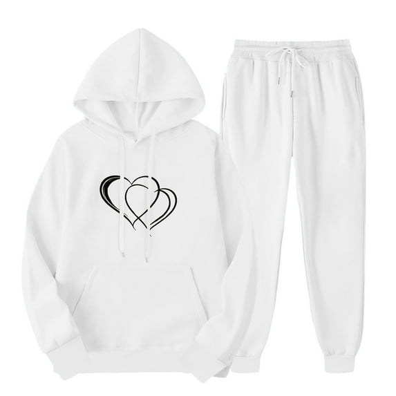 Wancir Sweatsuits Set Womens 2 Piece Sweatshirt & Sweatpants Casual Long Sleeve Solid Color Hoodie with Pocket Long Pants