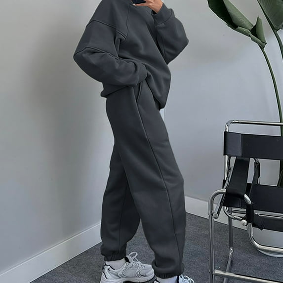 Wancir Sweatsuits for Women Set Jogger Set Hoodie Two Piece Lounge Suit Long Sleeve Athletic Outfits Kangaroo Pockets