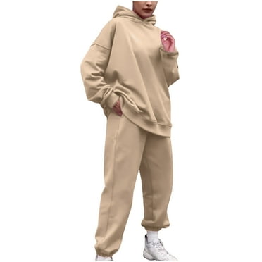 Wancir Sweatsuits for Women Set Jogger Set Hoodie Two Piece Lounge Suit Long Sleeve Athletic Outfits Kangaroo Pockets