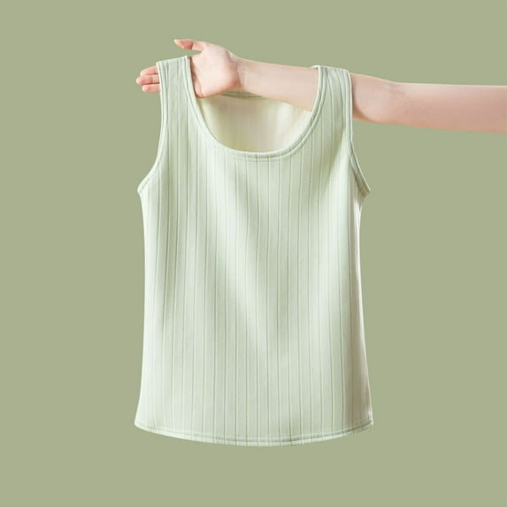 Wancir Tank Tops with Built in Bras Round Neck Ribbed Tank Top with Bra Pads Loose Casual Workout Tank Tops for Women