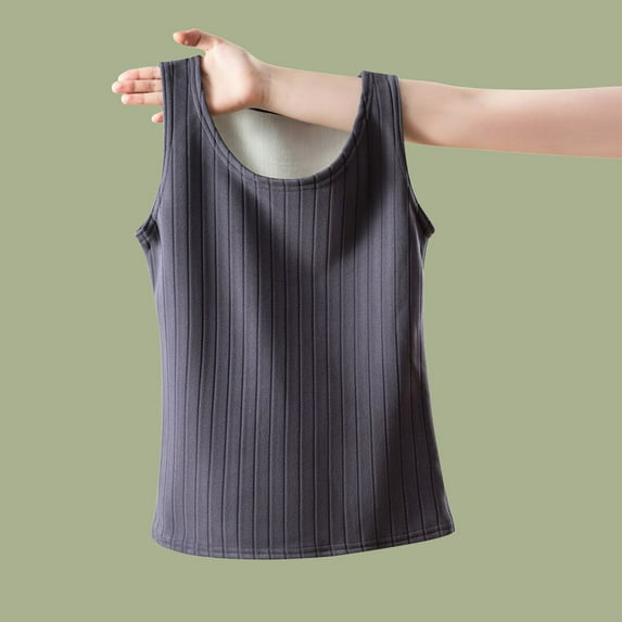 Wancir Tank Tops with Built in Bras Round Neck Ribbed Tank Top with Bra Pads Loose Casual Workout Tank Tops for Women